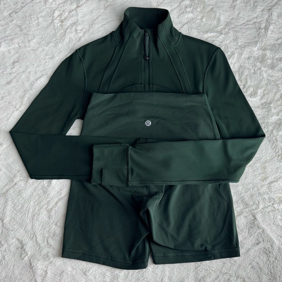 Lululemon Define Cropped Jacket Align Shorts LEGACY GREEN Size 2/4 - Picture 1 of 8